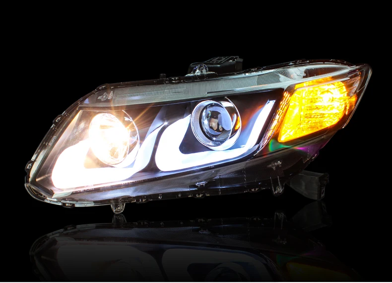 Hireno фары для 2011-15 HONDA CIVIC фар сборки LED DRL ангел объектив двойной луч ксеноновые 2 шт