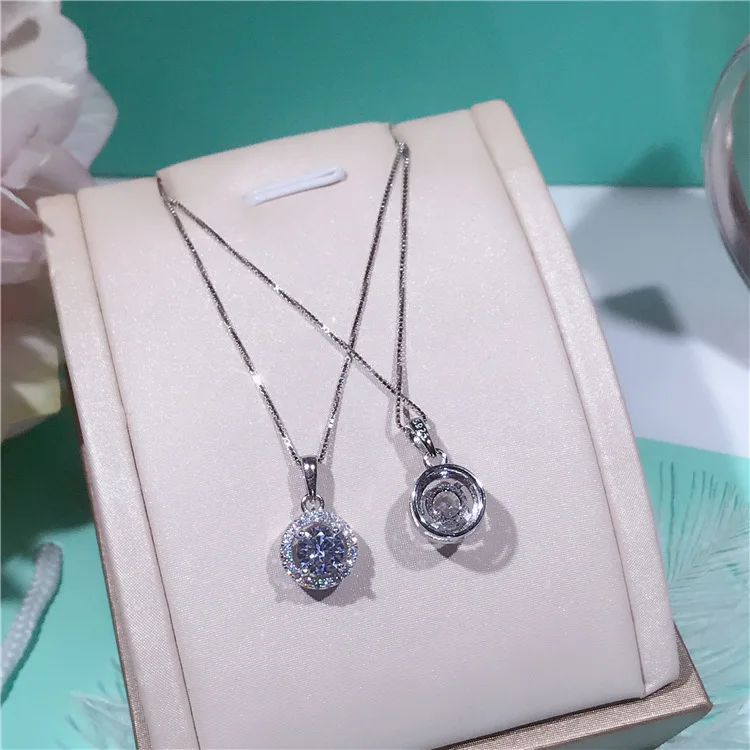 2019 New Arrival Simple Designer Classic Round Zircon Pendant Real 925 Sterling Silver Chain Necklace Quality Women | Украшения и