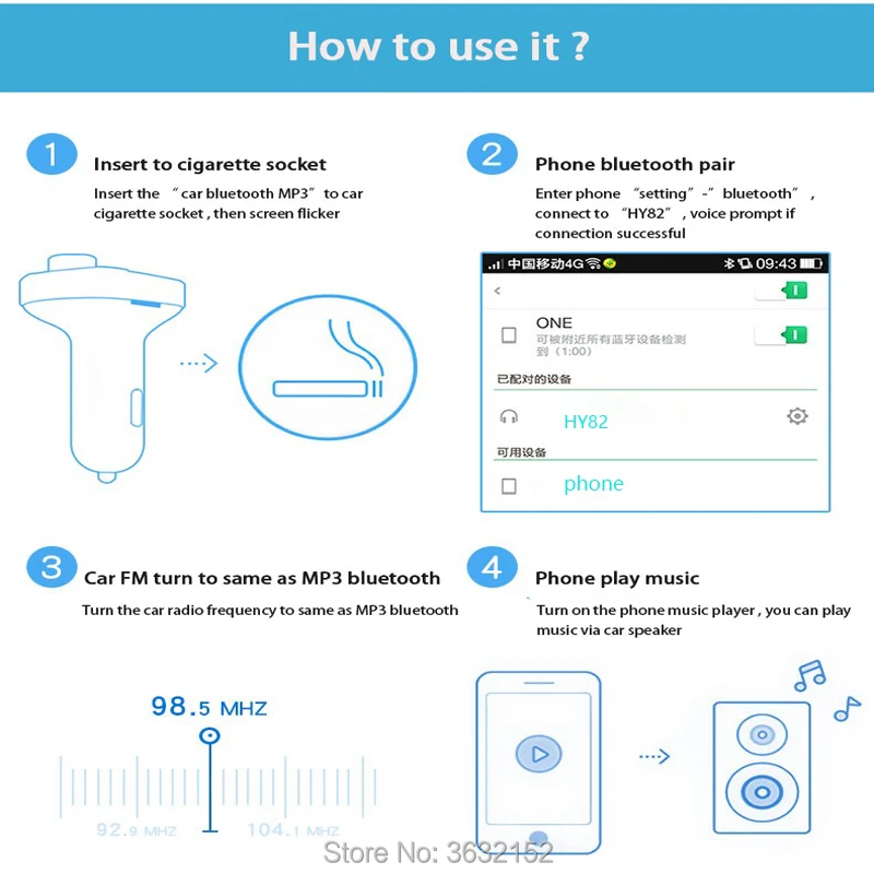 Автомобильное зарядное устройство Bluetooth Handsfree автомобильный комплект fm