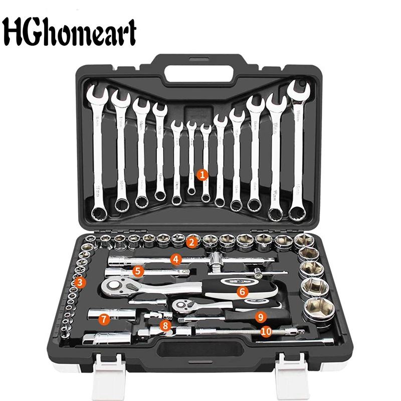 HGhomeart набор инструментов для ремонта автомобиля хром ванадиевая сталь ручных