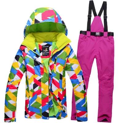 color 5 Новинка, лыжные костюмы, Женская куртка+ штаны, одежда для сноуборда, лыжные куртки для сноуборда, спортивные, водонепроницаемые, ветрозащитные, дышащие - Цвет: color 5