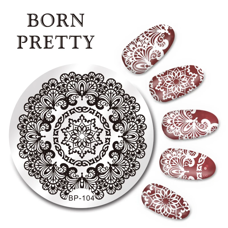 Круглые трафареты BORN PRETTY для дизайна ногтей 5 см трафарет дизайн Arabesque шаблоны