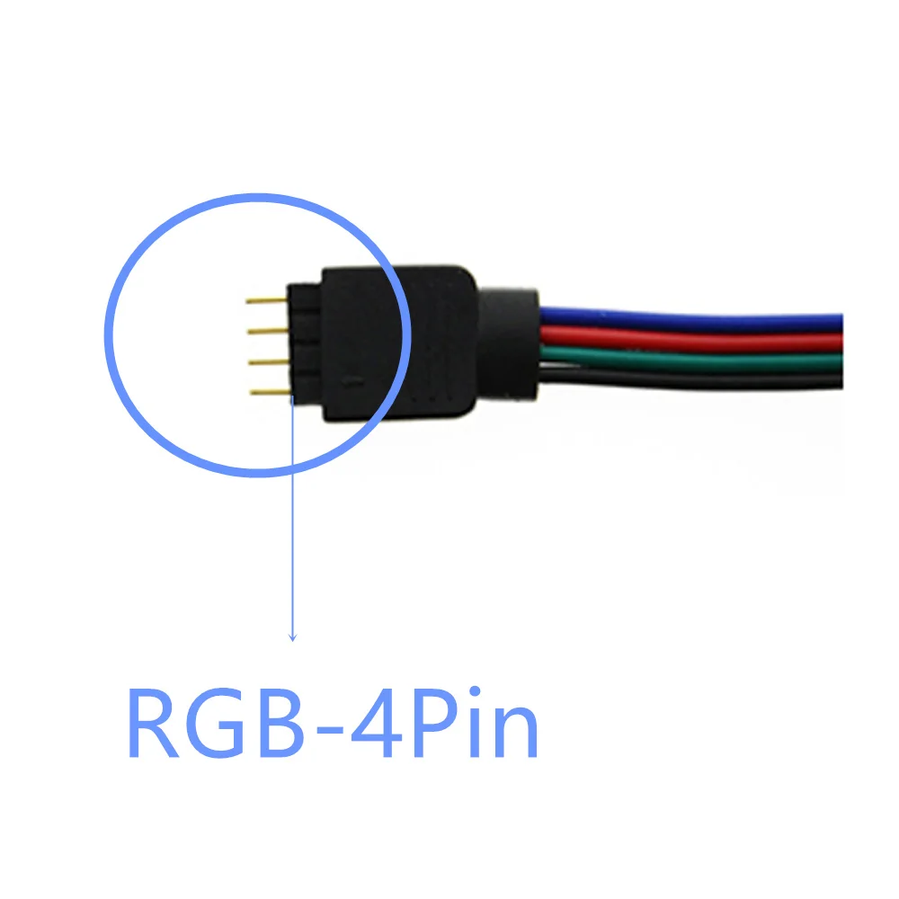 4 контактный коннектор для RGB светодиодной ленты Медный позолоченный штырьковый