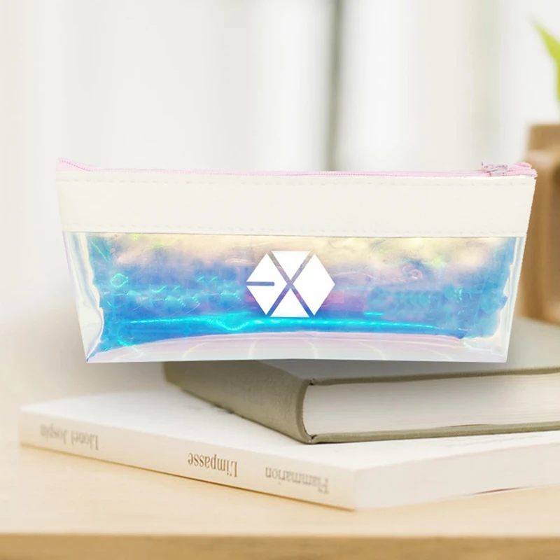 EXO лазерная сумка пенал для карандашей XIUMIN LAY CHEN CHANYEOL косметический пенал для студентов вентиляторы подарок