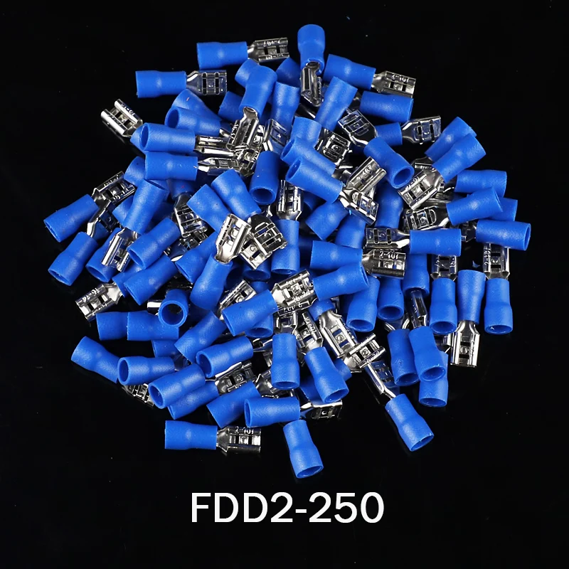 1000 шт. синий FDD2-250 6 3 мм 16-14 AWG обжимных клемм соединитель изолированный Женский