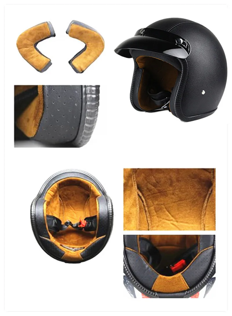 New arrival helmets open face 3/4 helmet personalized mens womens vintage retro motorcycle cascos de motociclistas helmets gold