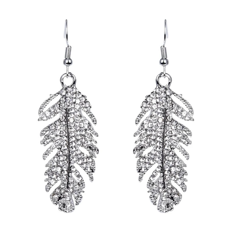 2017 чешские серьги крылья любви Листья кристалл инкрустированные падение