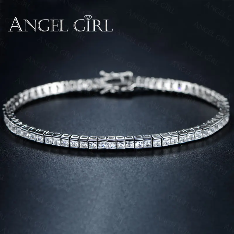 Angel Girl модные ювелирные изделия Элегантный квадратный белый золотой цвет