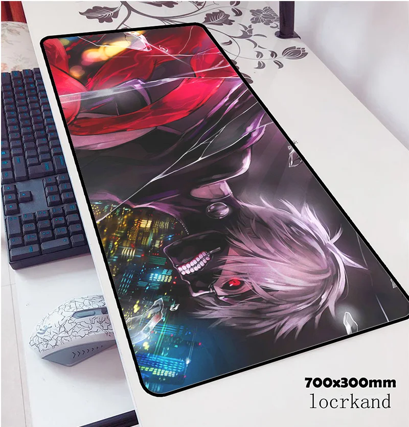 Коврик для мыши с изображением Токийского Гуля, 700x300x2 мм, коврик для мыши, коврик для компьютерной мыши, коврик для мыши в стиле инди-поп, игровой коврик для мыши, геймерская клавиатура, коврики для мыши для ноутбука
