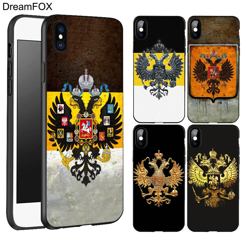 DREAMFOX L233 черный мягкий силиконовый чехол из ТПУ с эмблемой флага России для Apple iPhone