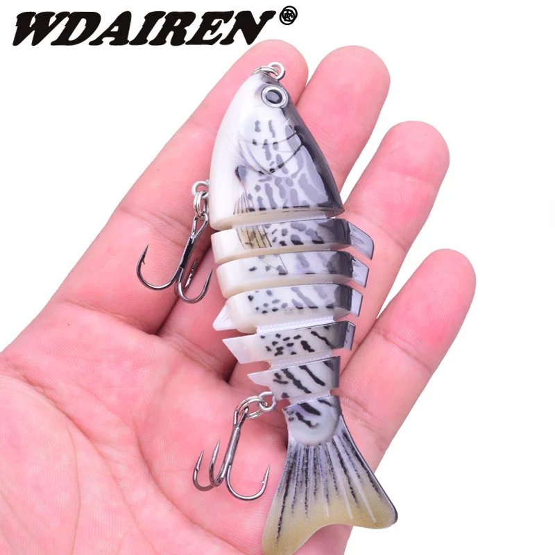 1 шт. многошарнирная Рыболовная Приманка 7 сегментов Swimbait 10 см 16g Реалистичного