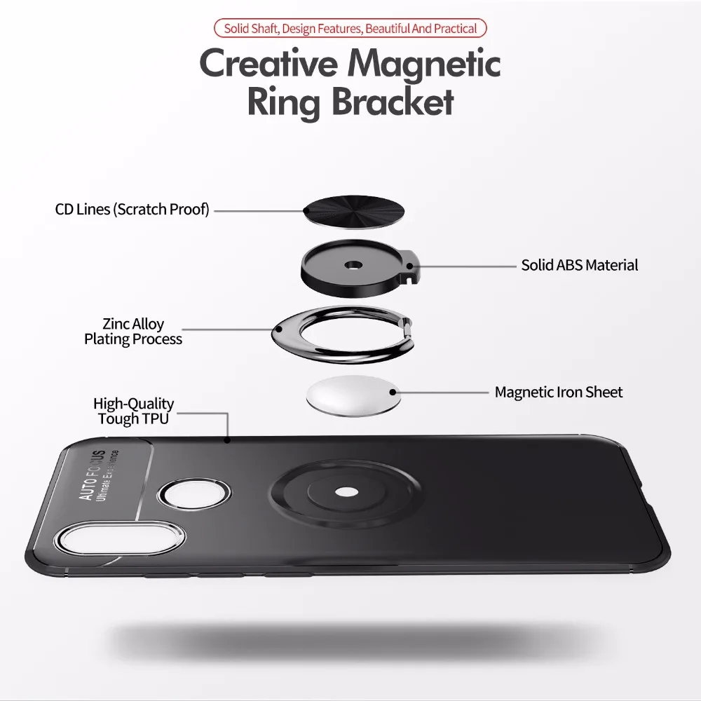 Для Xiaomi mi 6/8/mi X2S/mi X2/6X/MAX2/Note3 кольцо на палец мягкий силиконовый чехол для телефона