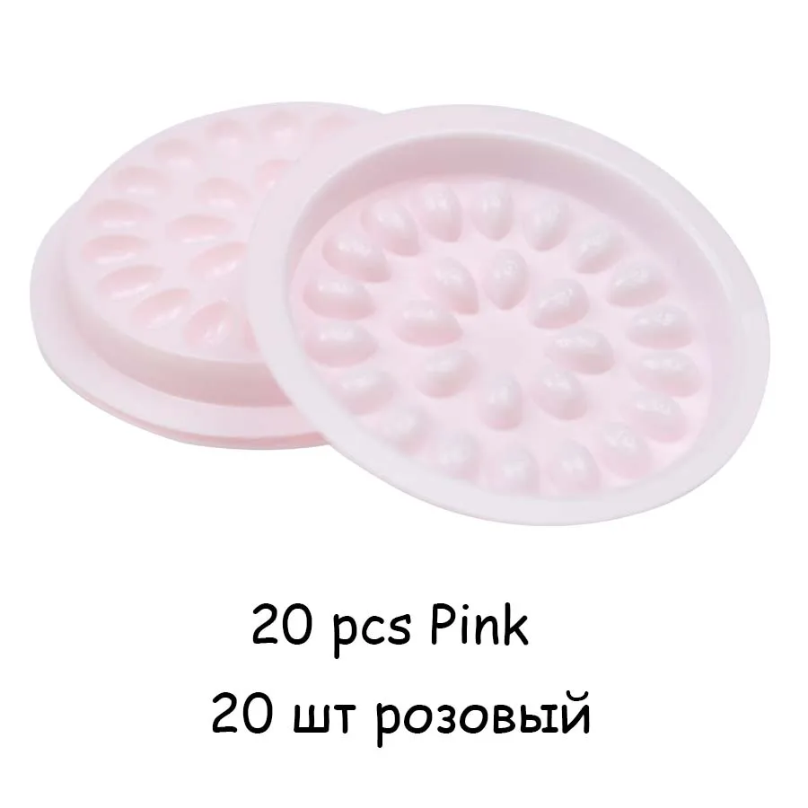 20pcs Pink 50/100 шт клейкая прокладка клей для ресниц палитра в футляре для наращивания ресниц, клеевые подушечки, на котором может стоять ресниц Пластик клей держатель для ресниц - Цвет: 20pcs Pink