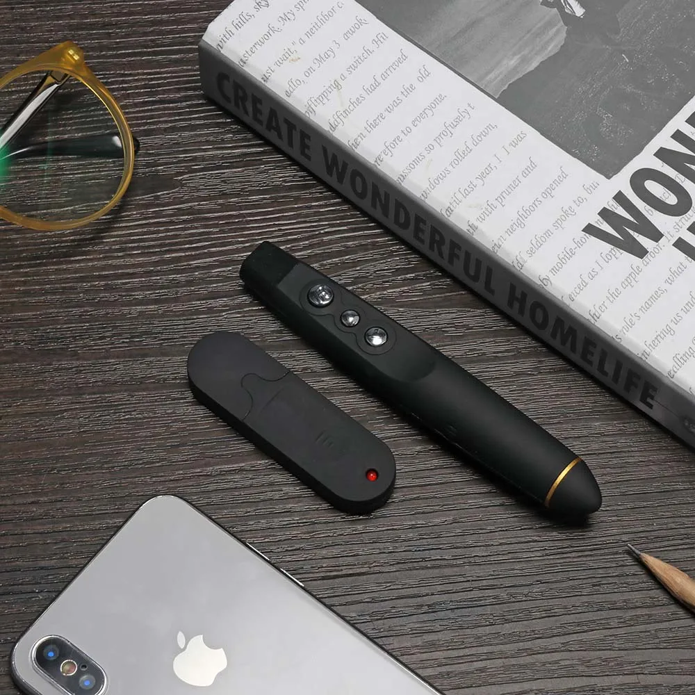 Powstro USB Лазерная откидная ручка беспроводной Presenter 2,4 ГГц power point PPT кликер РЧ страница токарная Презентация дистанционная указка