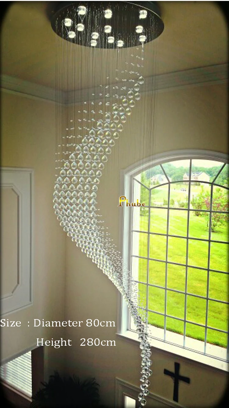 

New Design Modern Crystal Chandeliers Lamps AC110V 220V Luxury Hall Lobby Lights Hanging Stair Chandelier