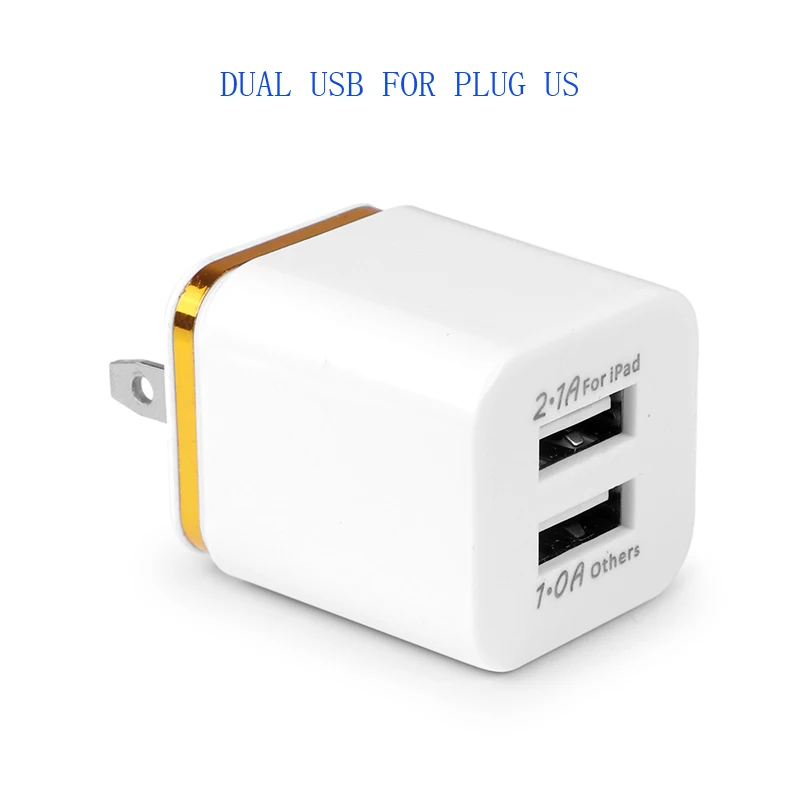 plug us gold 3.1A универсальное 2 порта USB зарядное устройство для мобильного телефона настенное зарядное устройство с вилкой США/ЕС адаптер для путешествий для iPhone samsung iPad для Xiaomi - Тип штекера: plug us gold
