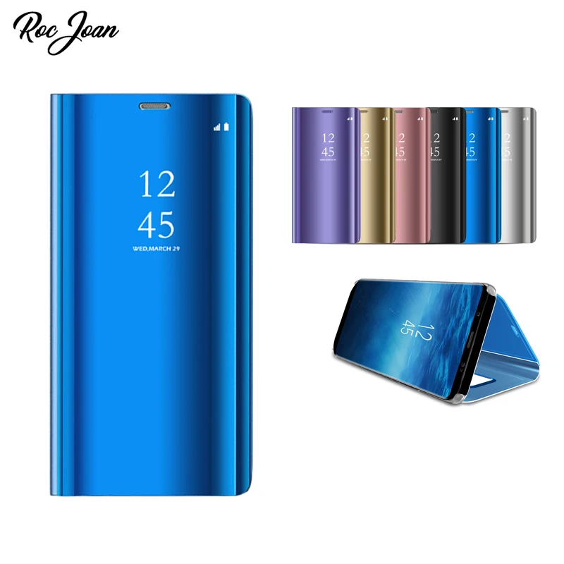 Прозрачный зеркальный чехол для Samsung Galaxy A7 2018 J4 J5 J6 J7 J8 A6 Plus A5 A8 A9 2017 Note 5 8 9 кожаный с