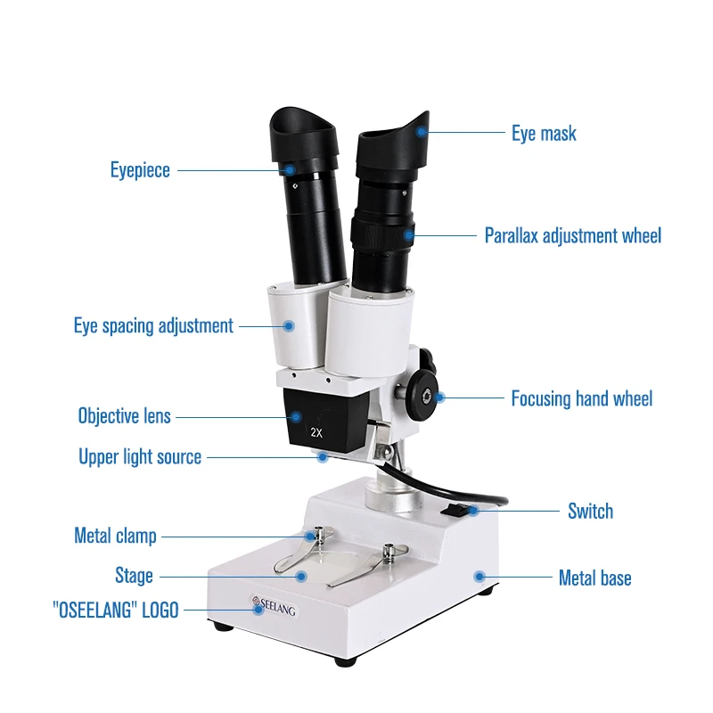 Профессиональный паяльный бинокулярный HD стерео микроскоп с увеличением 20x 40X со
