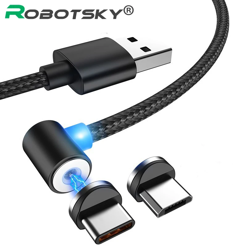 Светодиодный магнитный кабель Micro USB Type C для Samsung Galaxy S8 S9 S10 быстрая зарядка