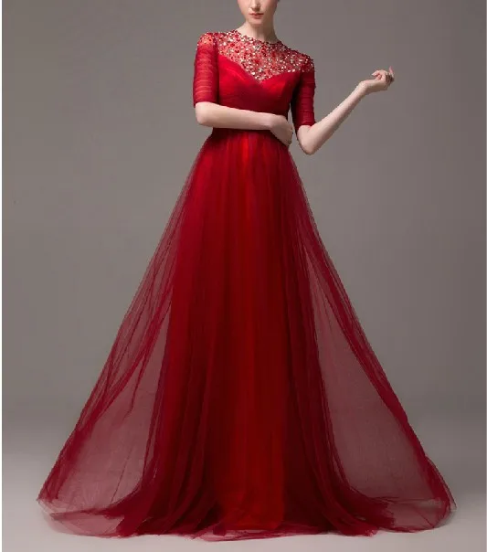 Шифоновые вечерние платья с V образным вырезом и бусинами TK156|formal evening dress|evening