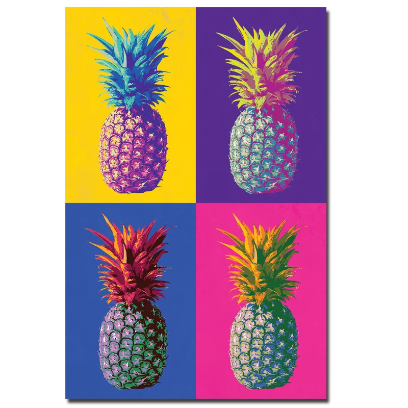 Andy warhol красочные ананас картина маслом поп Книги по искусству Печать на холсте