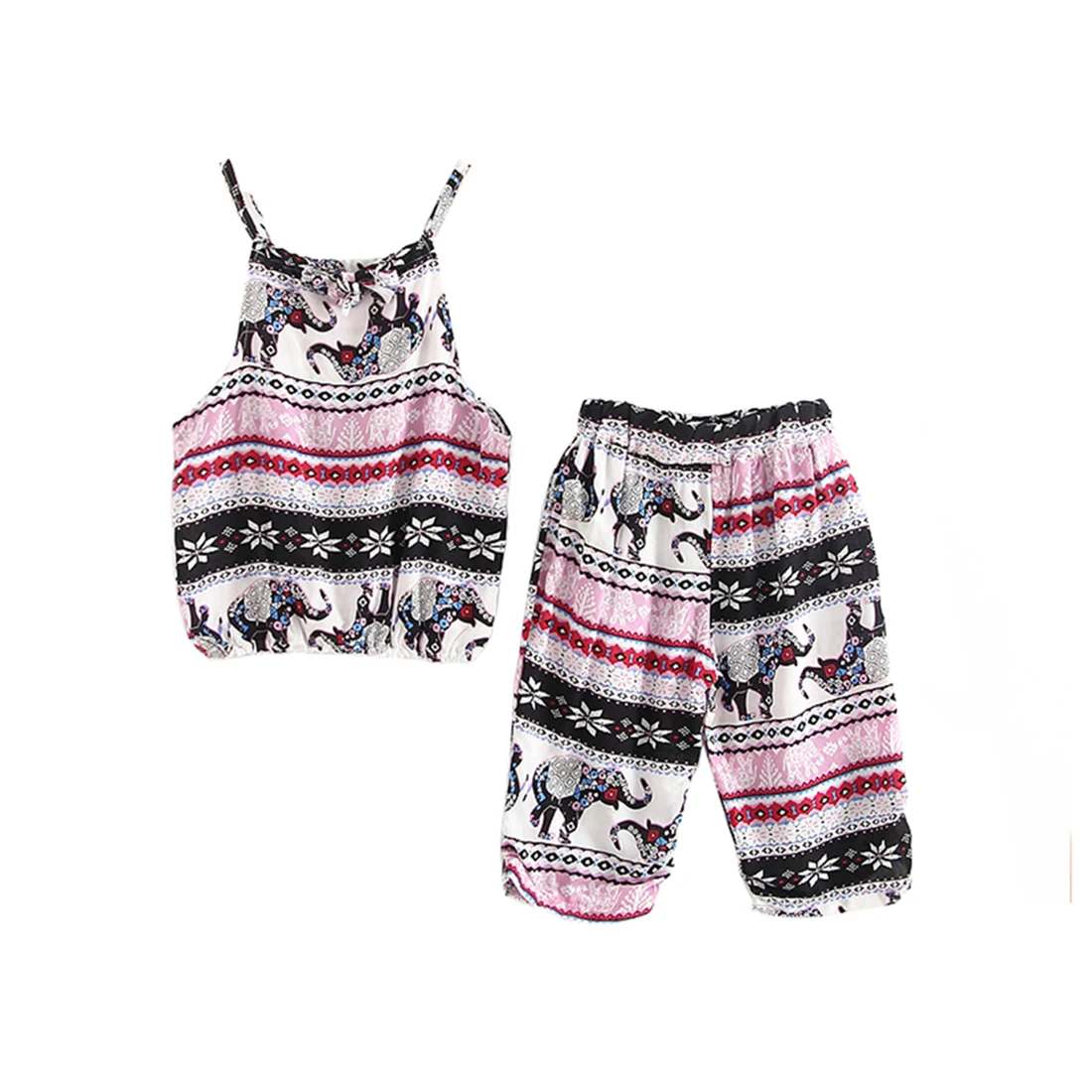 Летний детский костюм для маленьких девочек Повседневный Модный хлопковый