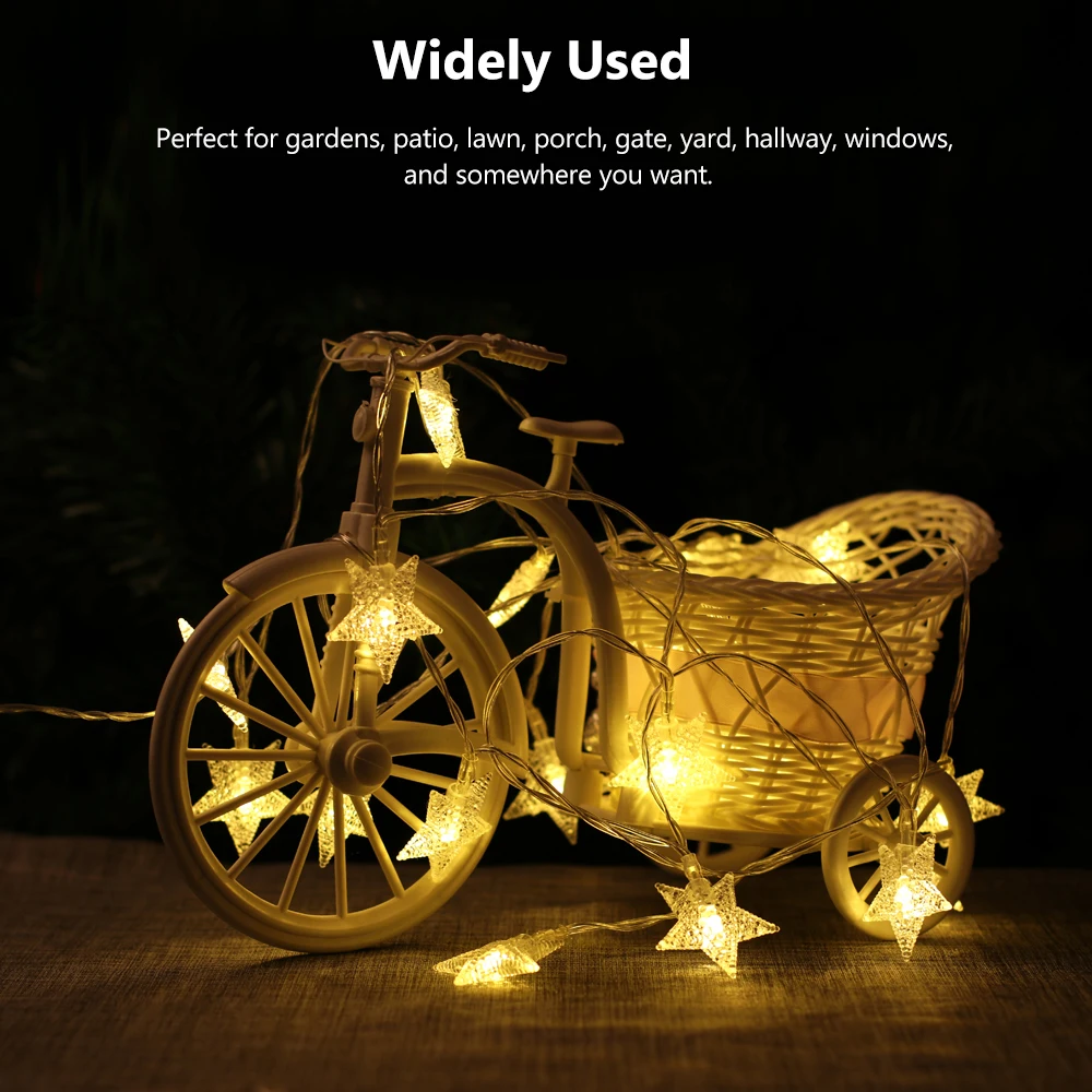 

AA Battery Operated LED String Lights Star Shape For Xmas Garland Party Wedding Led Lights Decoration Christmas Fairy Lamp
