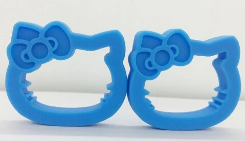 sky blue 50 мм силиконовый Прорезыватель Большой hello kitty подвесной Прорезыватель для зубов-Chewable, BPA-free, пищевой мини Силиконовый Прорезыватель - Цвет: sky blue