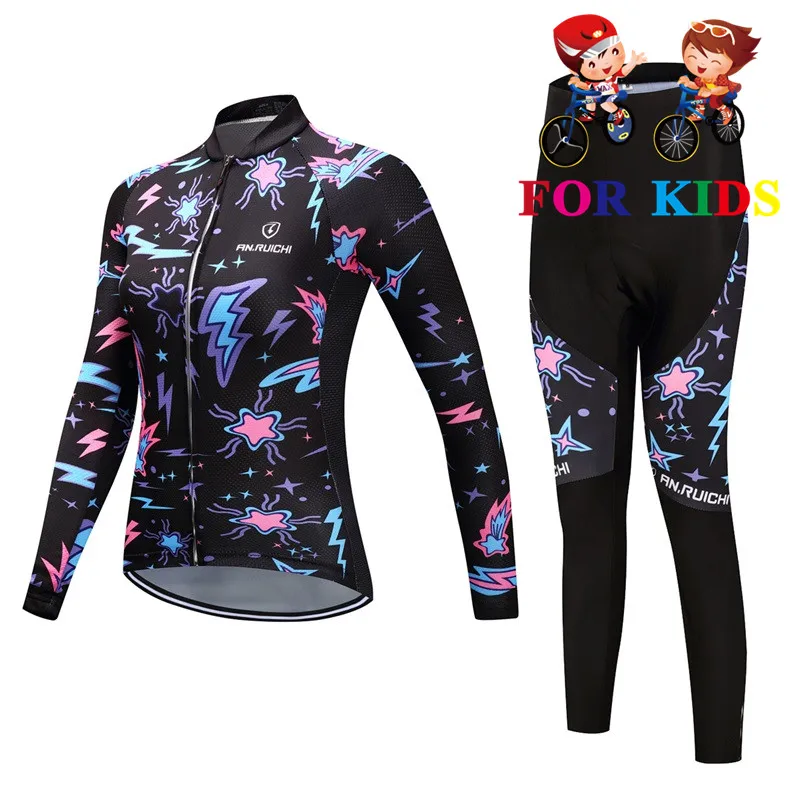 Long sleeve Suit 9 Новинка, детский велосипед для девочек, комплект из Джерси, дышащий с длинным рукавом, велосипедная одежда, одежда для велоспорта, Ropa de bicicleta - Цвет: Long sleeve Suit 9