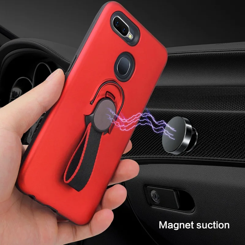 Ring Holder Case For OPPO F9 Pro F5 F7 Coque Silicone Magnetic Phone Back R9S A73 A79 A3S R17 Realme 2 Cover | Мобильные телефоны и