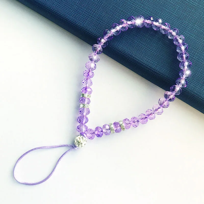Light Purple JONSNOW 13 см длина полосы для мобильного телефона Блестящий Алмазный ремешок для iPhone samsung huawei Xiaomi телефон MP3 повязка на запястье кристалл - Цвет: Light Purple