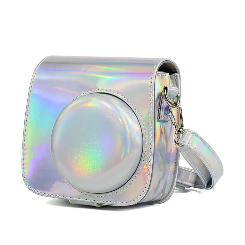Aurora Silver Для Fuji Fujifilm Instax Mini 9 Mini 8 8+ защитный чехол для мгновенной камеры сумка Лазерная Аврора Аксессуары для фотографии - Цвет: Aurora Silver