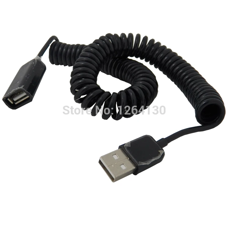 30 см ~ 2 5 м 1 8 футов USB 0 весенний удлинитель Черный спиральный зарядный адаптер для