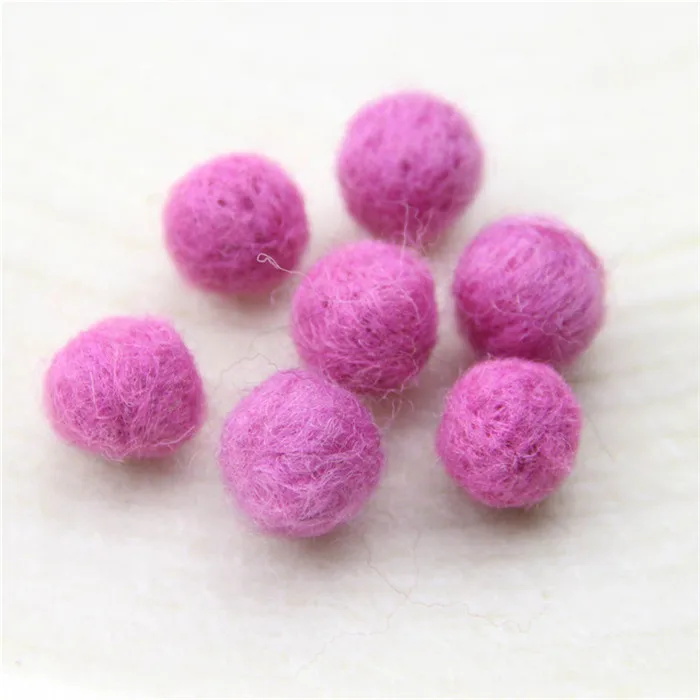 Hot pink 30 шт. 15 мм чистая шерсть иглы с бусинакми шерсть войлочная шерсть помпоны аксессуары для бижутерии DIY - Цвет: Hot pink