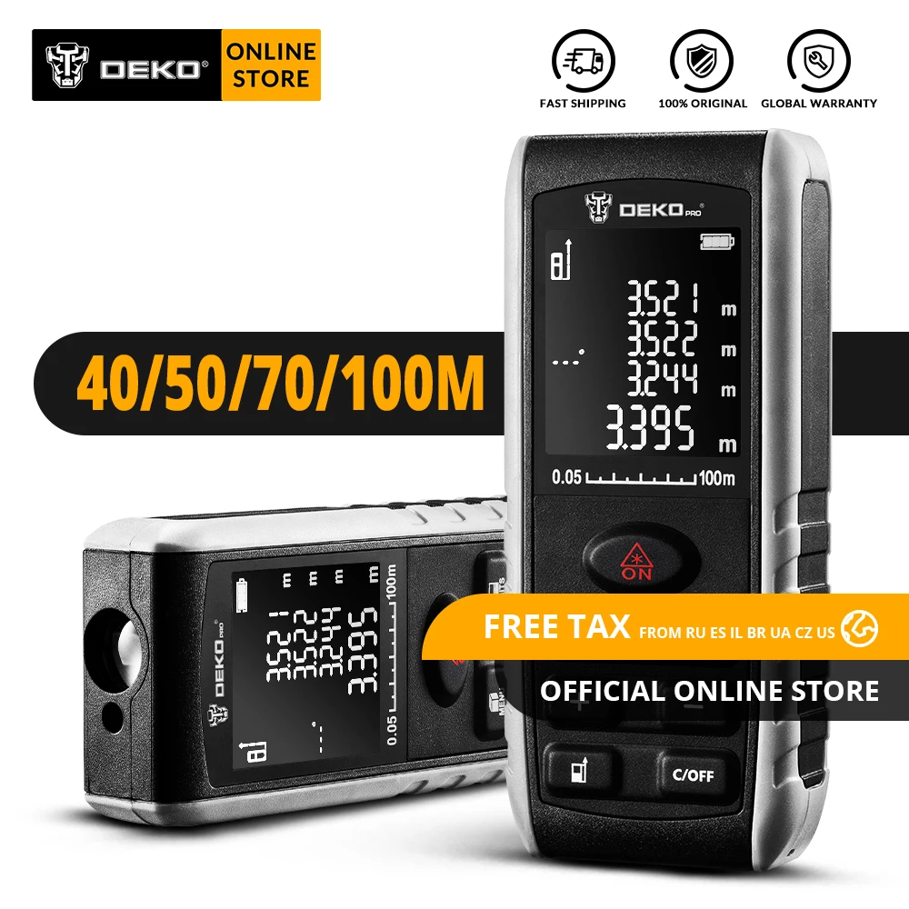 Лазерный дальномер DEKO LRE521 40/50/70/100 м|Лазерные дальномеры| |