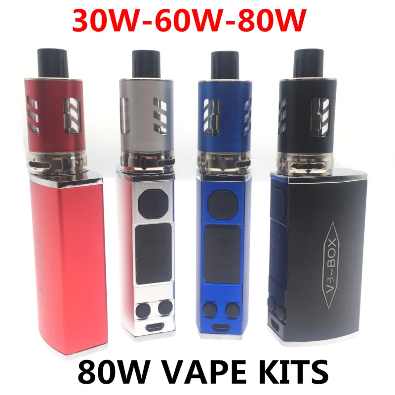 Новая электронная сигарета 30W 60W 80W Регулируемый вейп мод V3 Box комплект 2200mah 0.2ohm