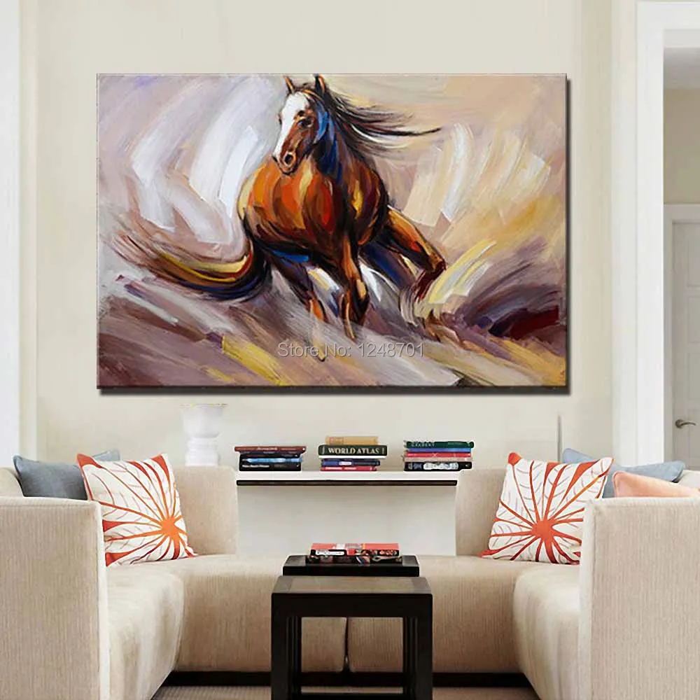 

Hand Painted Abstract Animal Art Horse Canvas Oil Painting Abstract Horse Wall Picture Living Room Beroom Office Home Wall Decor