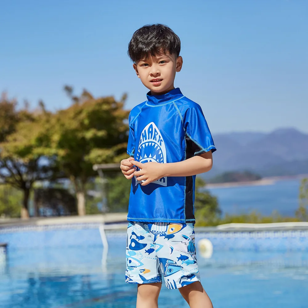 Новинка 2019 года детский купальный костюм для мальчиков комплект из 2 предметов