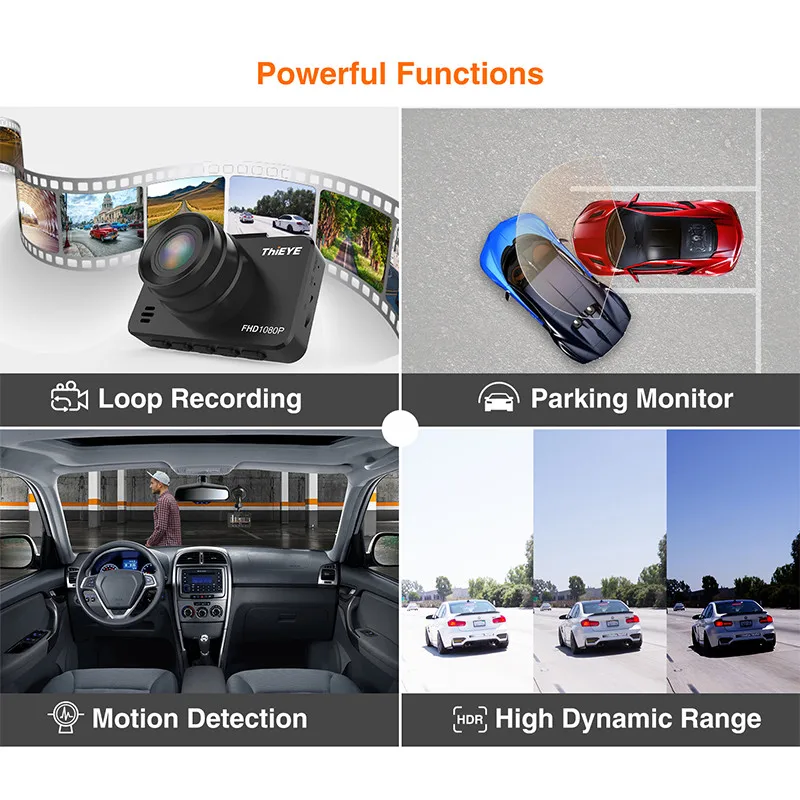 Видеорегистратор thiee Safeel 3R Dash camera Real 1080P 2 45 &quotDash Cam двойной объектив камера