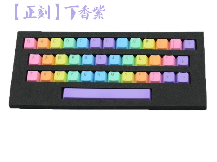 Радужные колпачки для ключей PBT 37 клавиш в OEM профиле с вишневыми стержнями MX