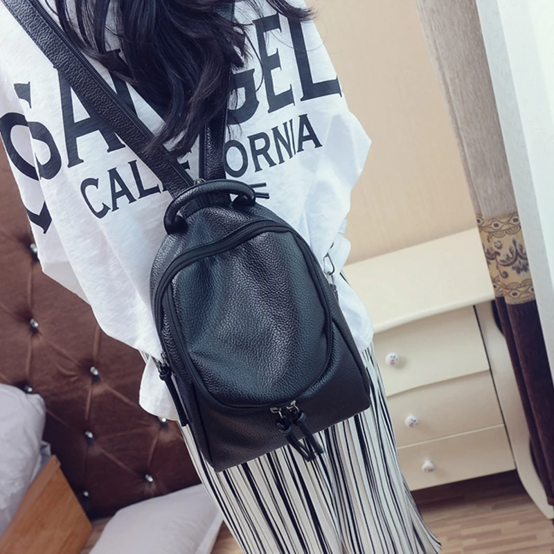 Популярные женские рюкзак Водонепроницаемый из искусственной кожи Колледж