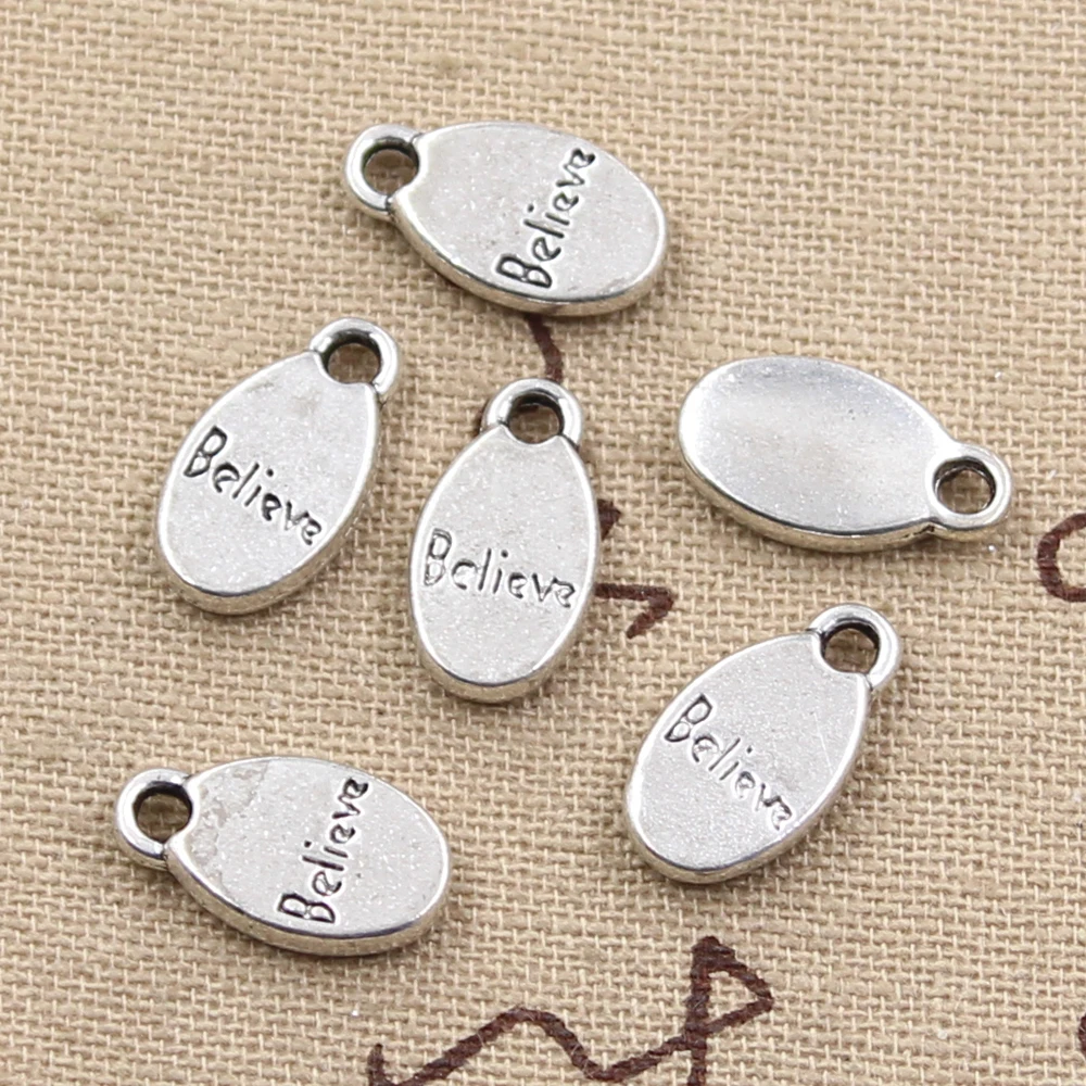8 шт. Подвески inspire believe wish love 15x8 мм Античные посеребренные для самостоятельного