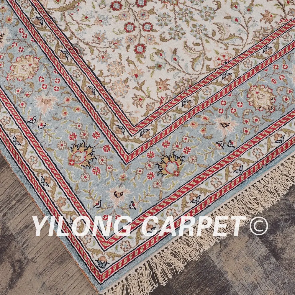 YILONG 5 'x 8' светло голубой и бежевый ковер для гостиной nanyang ручной работы