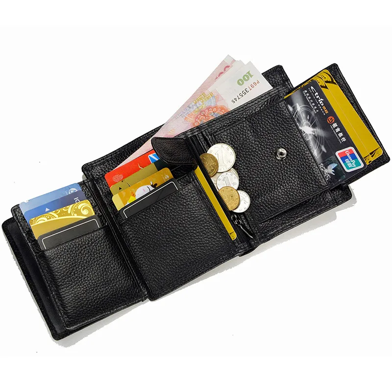 LACHIOUR RFID Блокировка мужские кошельки из натуральной кожи клатч мужской кошелек короткий кошелек зажим для денег Кошельки кожаные кошельки