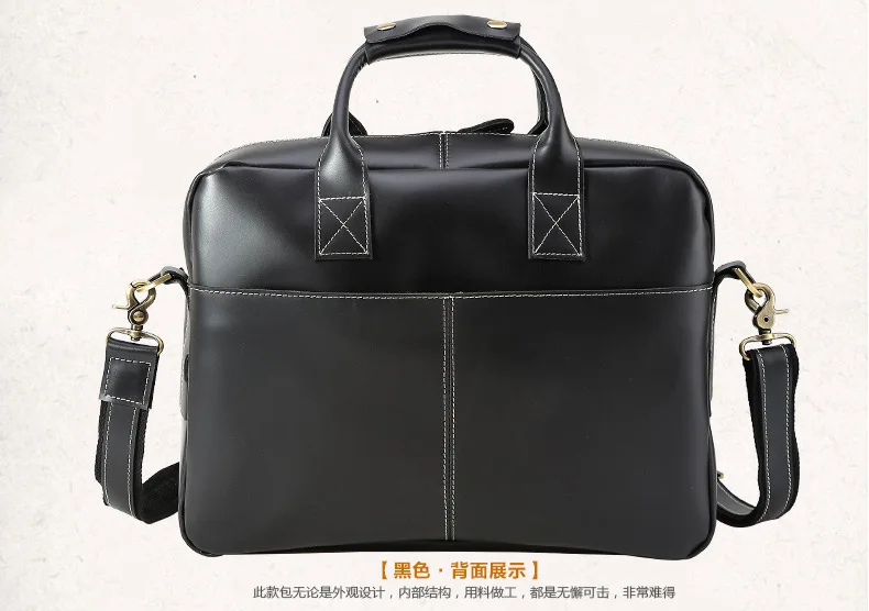 

men's cow leather handbags 2017 new man business travel casual laptop file bags genuine leather male famous brand shoulder bags