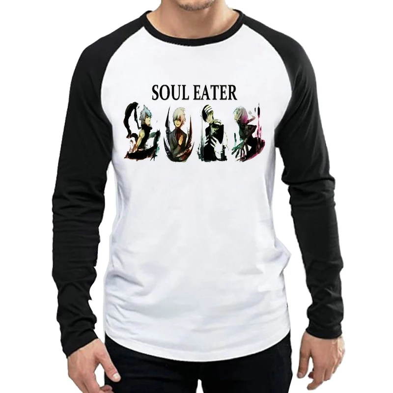 5 С длинным рукавом Soul Eater Футболка модная Стиль Мужская аниме Soul Eater Логотип футболка Футболки Длинный рукав рубашка Soul Eater футболка - Цвет: 5