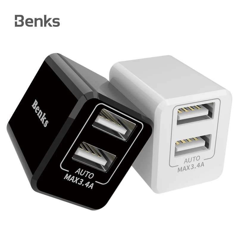 Benks двойной USB зарядное устройство 5 В/3.4A США вилка портативный настенный