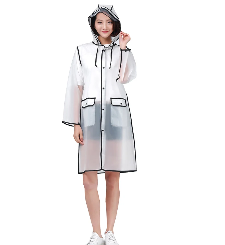 Ladies Women men Plastic Thick backpack Raincoat Rainwear Long Poncho Waterproof Hiking Tour Hooded Schoolbag Rain Jacket