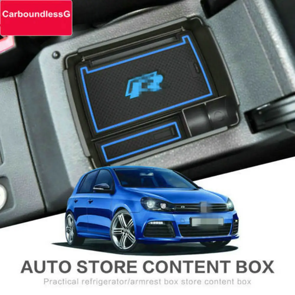 Для Volkswagen Golf 7 MK7 VII R центр консольный ящик полка для мелочей не-скольжения площадку коврики противоскользящие 3D стикер автомобиля коробка для хранения