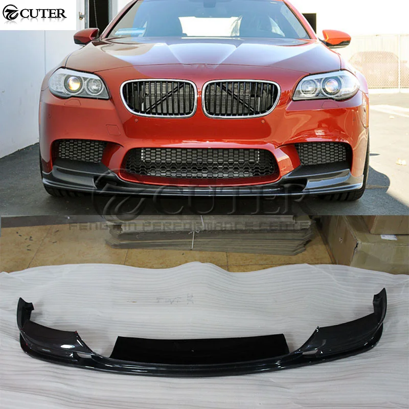F10 настоящий M5 углеродное волокно передний бампер спойлер для BMW разветвитель 10
